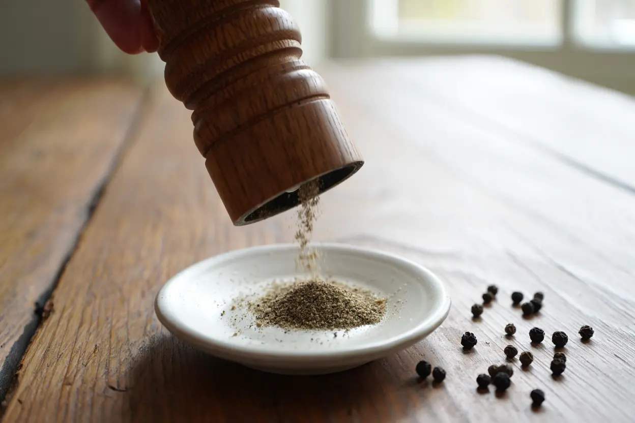 Poivre noir fraîchement moulu