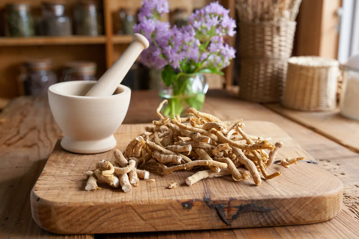 Racines de valériane séchées