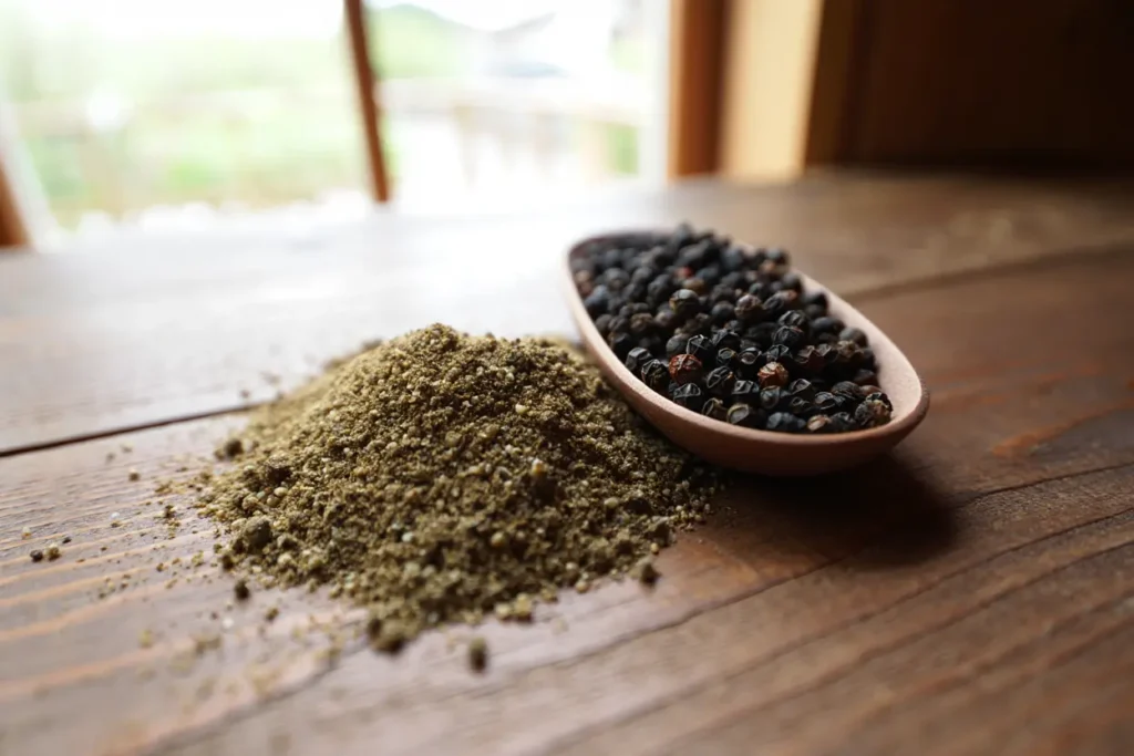 Poivre noir fraîchement moulu