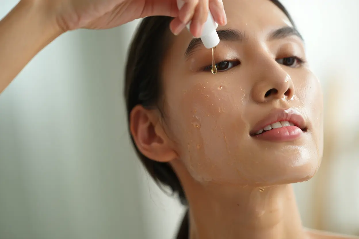 Application du sérum vitamine C