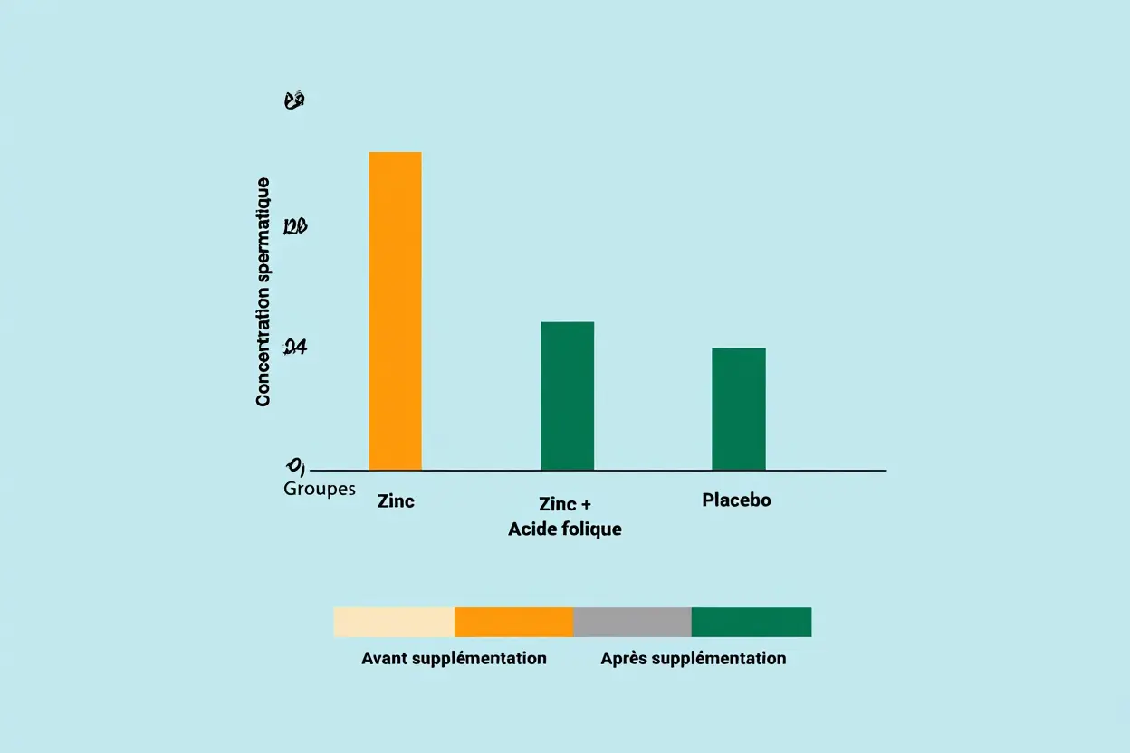 Résultats de supplémentation zinc sur concentration spermatique