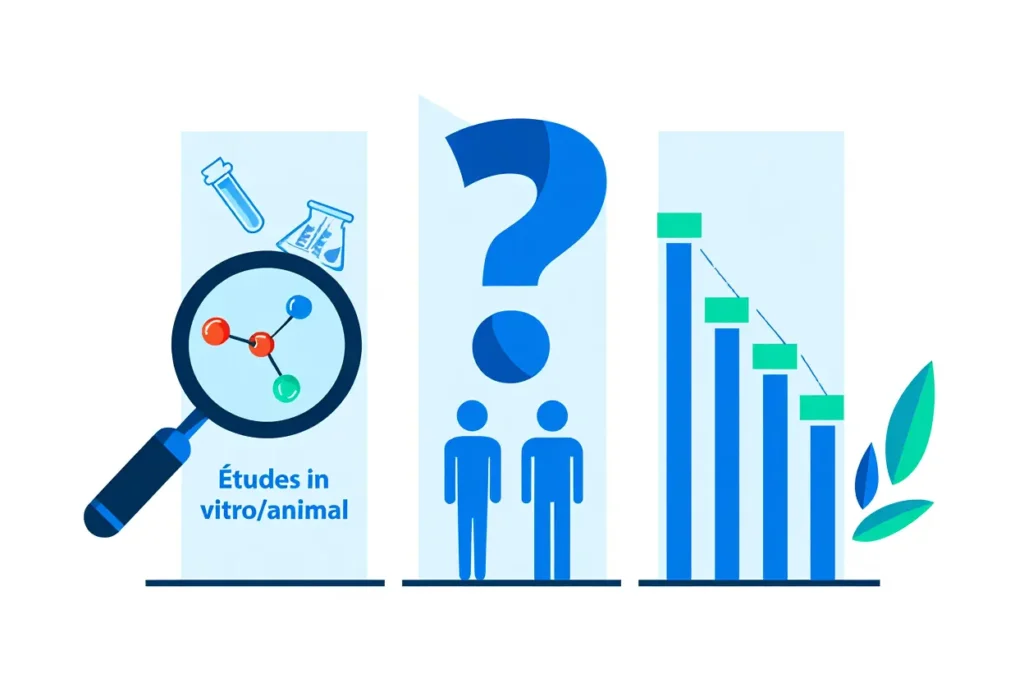 Efficacité des compléments chez l'humain versus animal